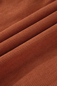 Gold Flame Corduroy Snap Buttons Empire Waist Bracelet Sleeve Dress