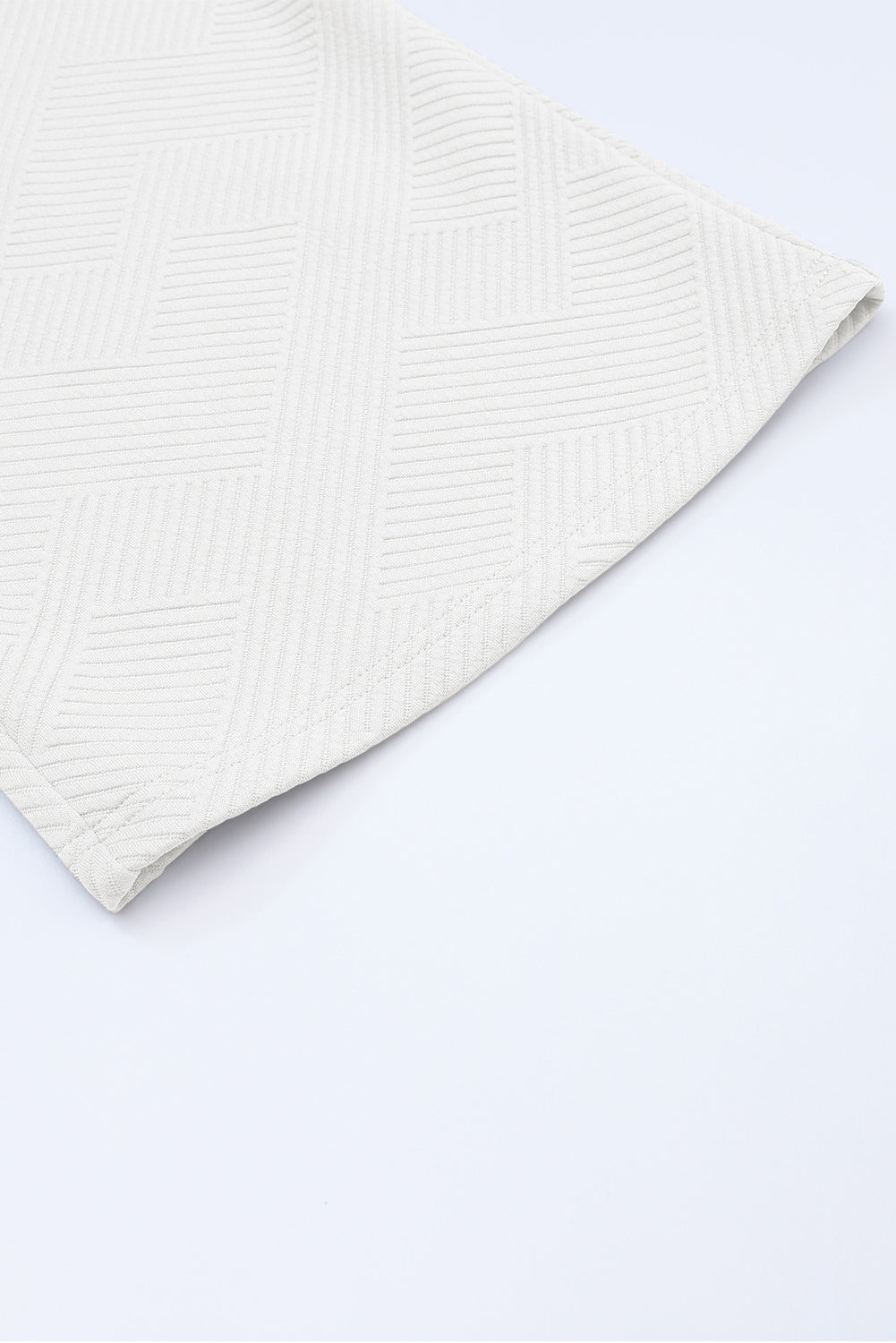 White Textured Loose Fit T Shirt and Drawstring Pants Set