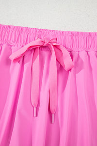 Bonbon Drawstring High Waist Lined Tennis Skorts
