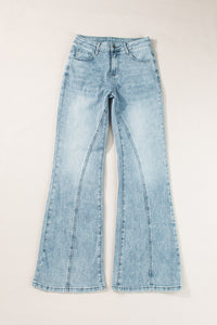 Dusk Blue Acid Wash Extra Wide Leg High Waist Long Jeans