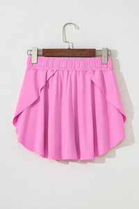 Bonbon Drawstring High Waist Lined Tennis Skorts
