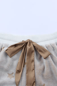 White Star Print Long Sleeve Top & Shorts Loungewear Set