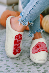 White Cute Cartoon Boot Style Winter Slippers